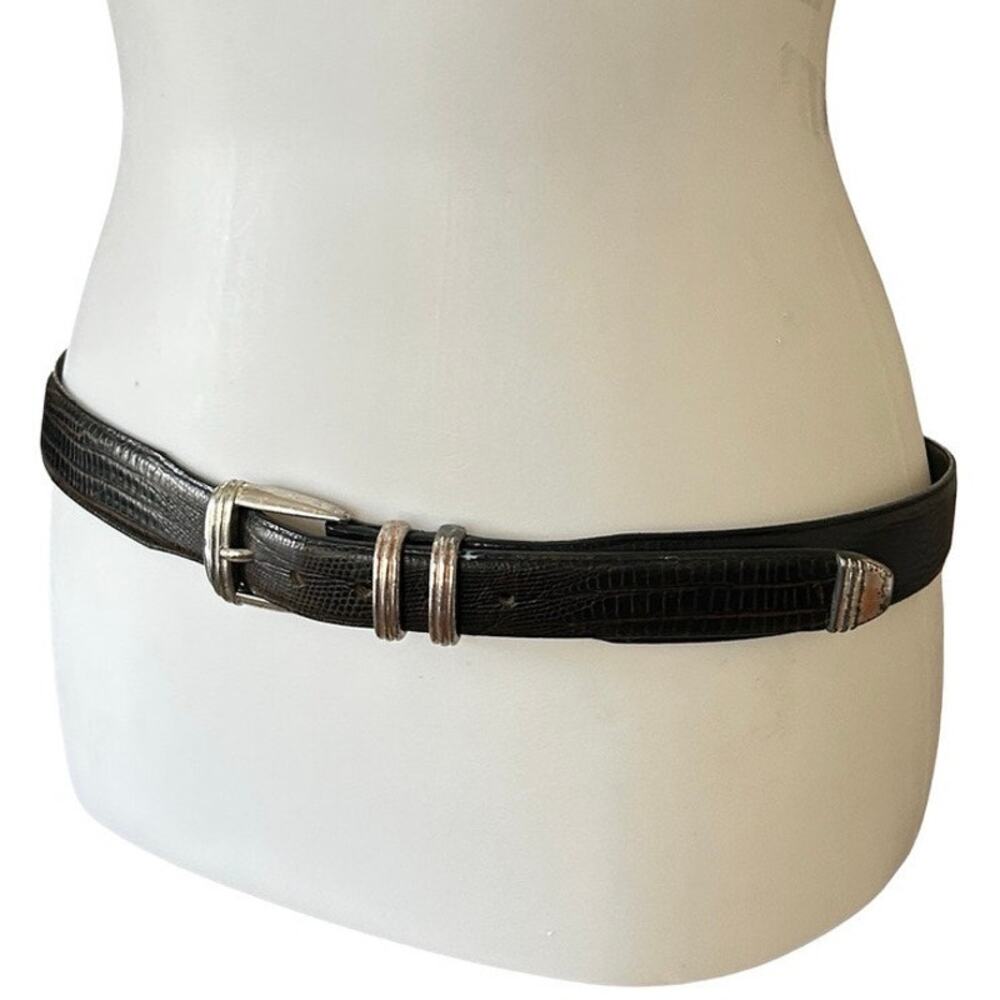 Vintage 1990s Onyx Leather Belt